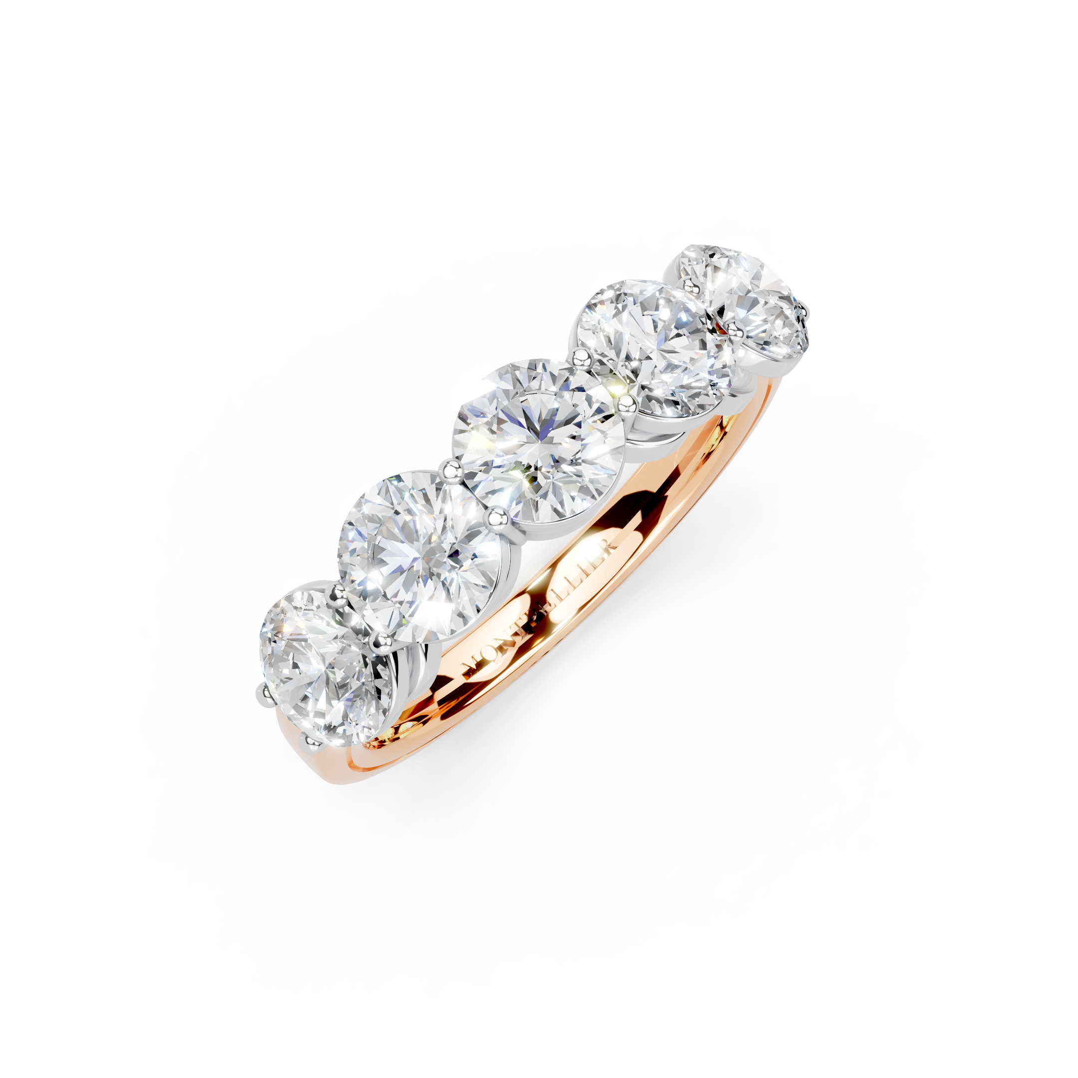 2.00ct Lab Grown 5 Stone Round Diamond Ring Platinum or 18ct Gold - The Montpellier Classic 5 Stone Ring