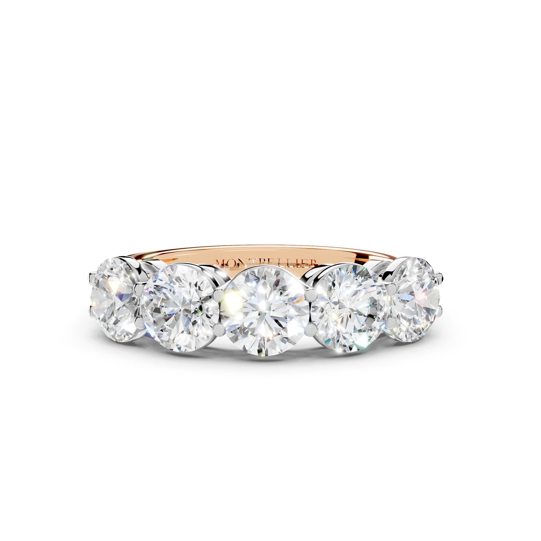 2.00ct Lab Grown 5 Stone Round Diamond Ring Platinum or 18ct Gold - The Montpellier Classic 5 Stone Ring