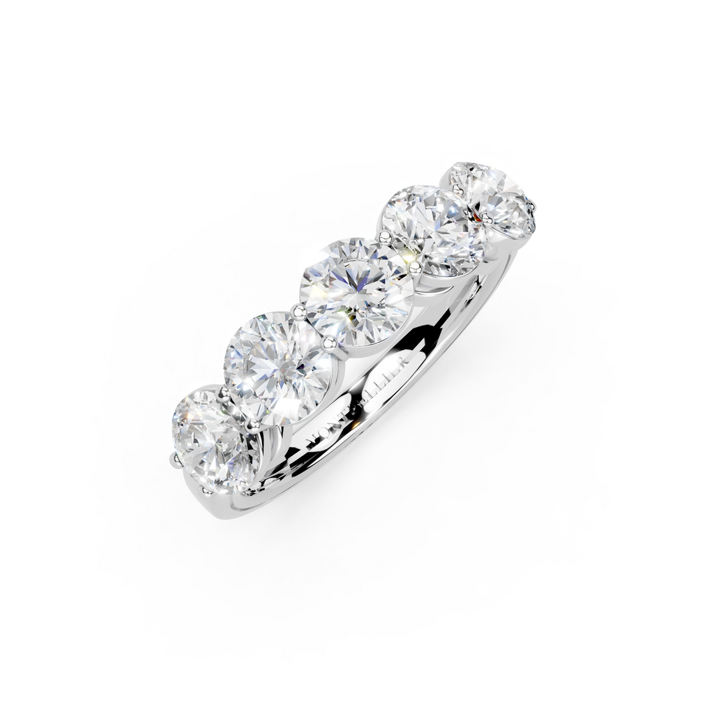 2.00ct Lab Grown 5 Stone Round Diamond Ring Platinum or 18ct Gold - The Montpellier Classic 5 Stone Ring