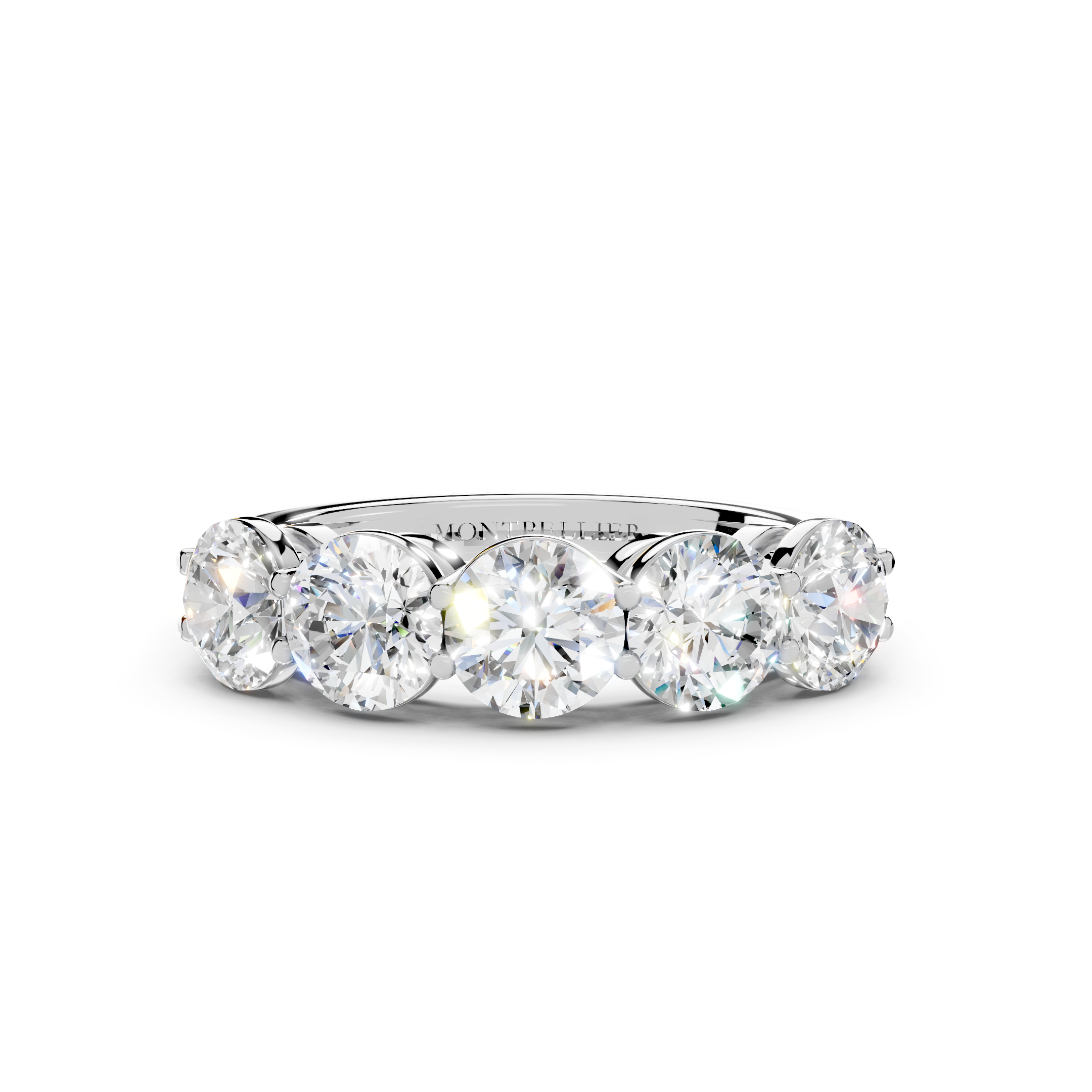 2.00ct Lab Grown 5 Stone Round Diamond Ring Platinum or 18ct Gold - The Montpellier Classic 5 Stone Ring