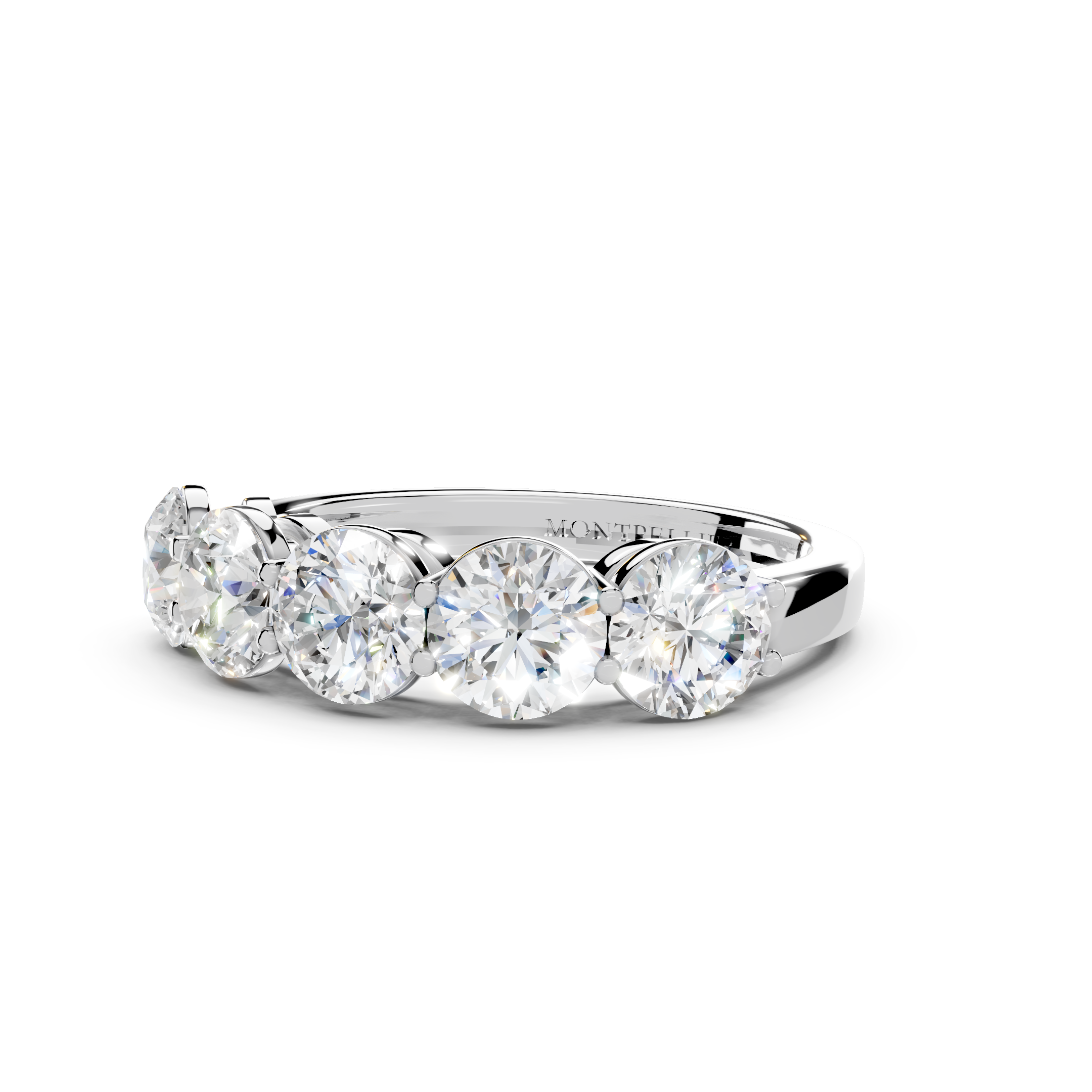 2.00ct Lab Grown 5 Stone Round Diamond Ring Platinum or 18ct Gold - The Montpellier Classic 5 Stone Ring