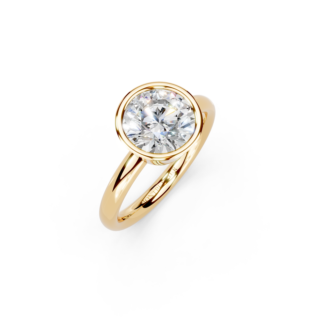 IGI 2.00ct Lab Grown Round Bezel Set Diamond Solitaire Engagement Ring Platinum or 18ct Gold