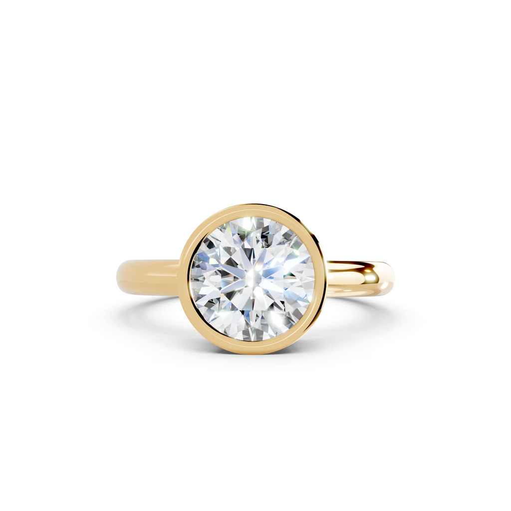 IGI 2.00ct Lab Grown Round Bezel Set Diamond Solitaire Engagement Ring Platinum or 18ct Gold