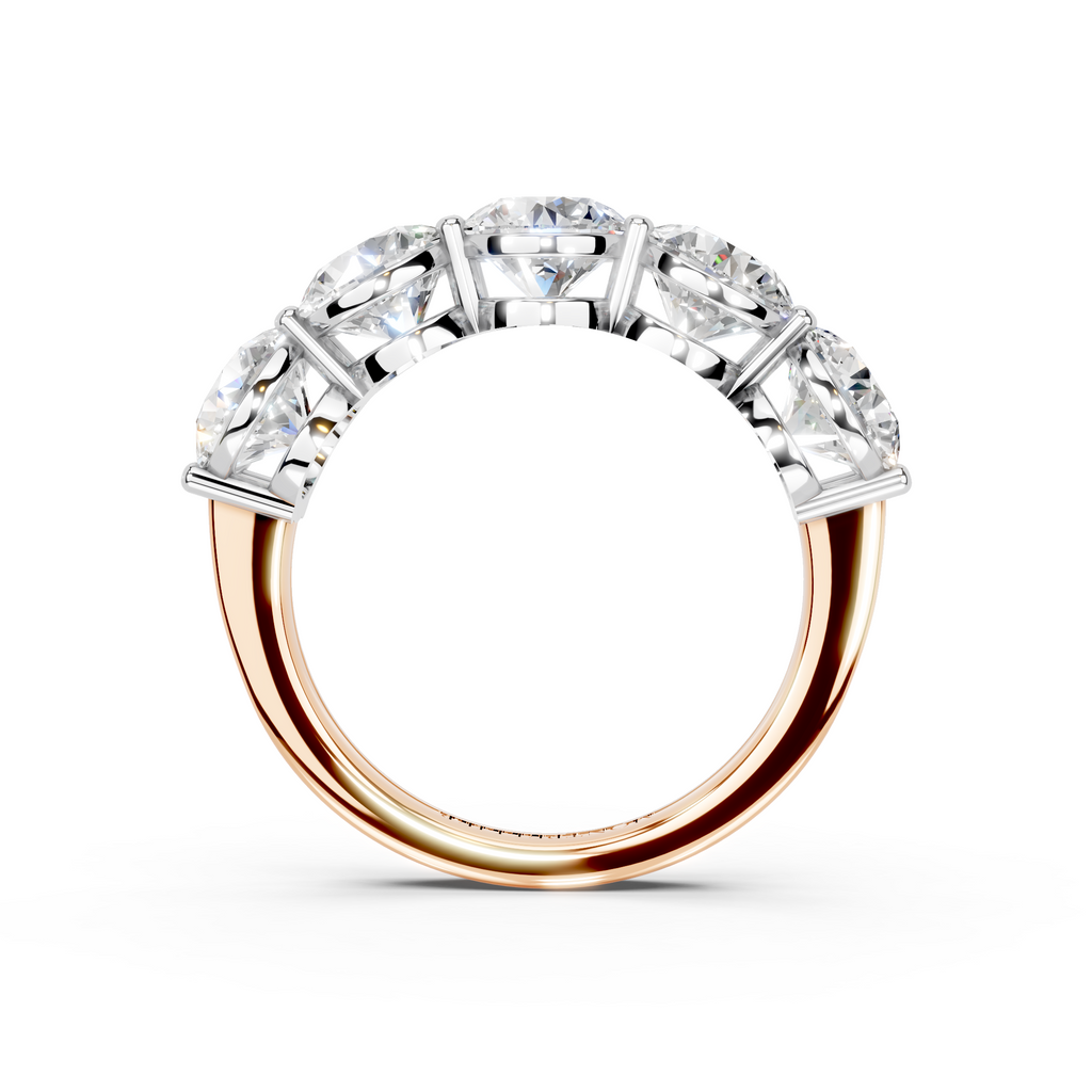 3.50ct Lab Grown 5 Stone Round Diamond Ring Platinum or 18ct Gold - The Montpellier Classic 5 Stone Ring