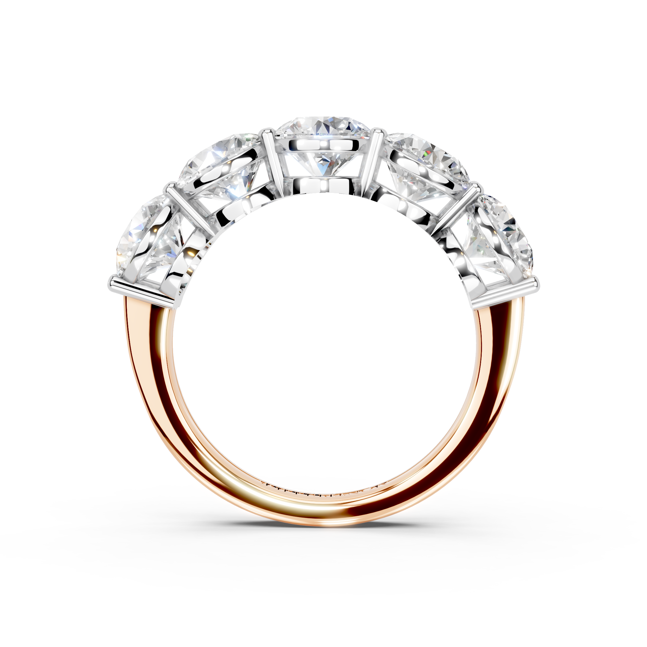 3.50ct Lab Grown 5 Stone Round Diamond Ring Platinum or 18ct Gold - The Montpellier Classic 5 Stone Ring