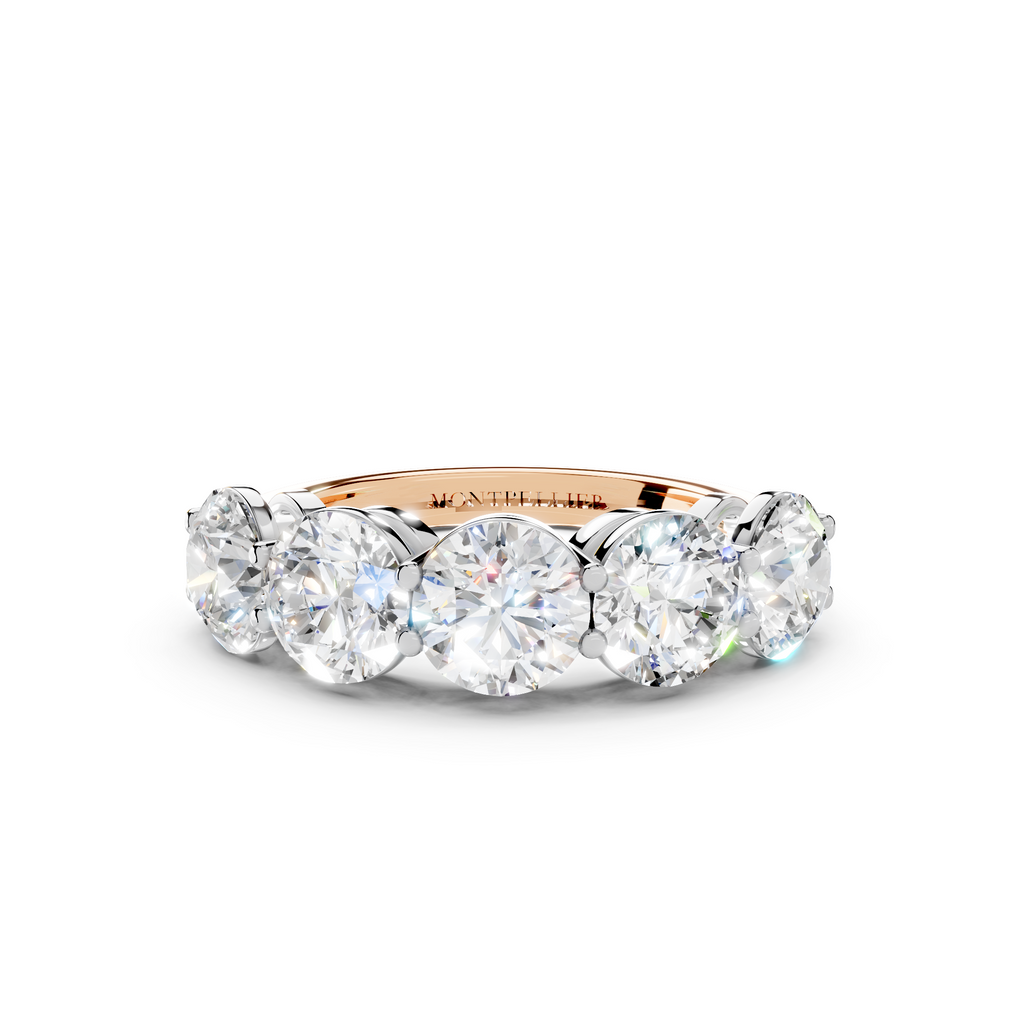 3.50ct Lab Grown 5 Stone Round Diamond Ring Platinum or 18ct Gold - The Montpellier Classic 5 Stone Ring