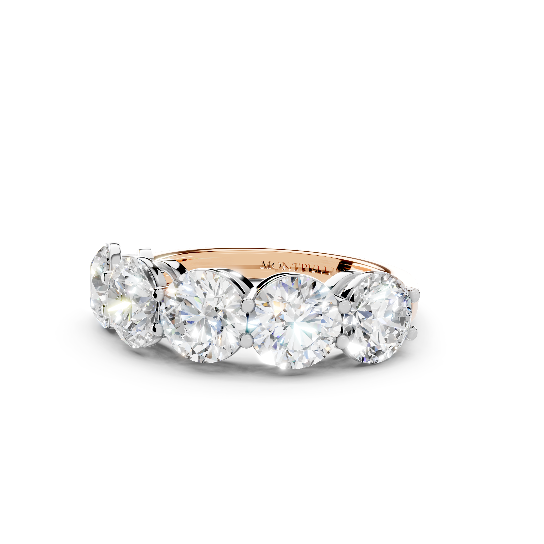 3.50ct Lab Grown 5 Stone Round Diamond Ring Platinum or 18ct Gold - The Montpellier Classic 5 Stone Ring