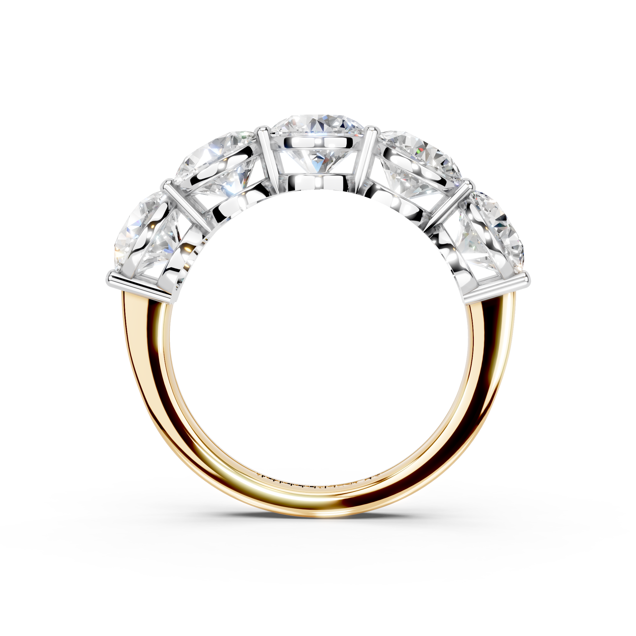 3.50ct Lab Grown 5 Stone Round Diamond Ring Platinum or 18ct Gold - The Montpellier Classic 5 Stone Ring