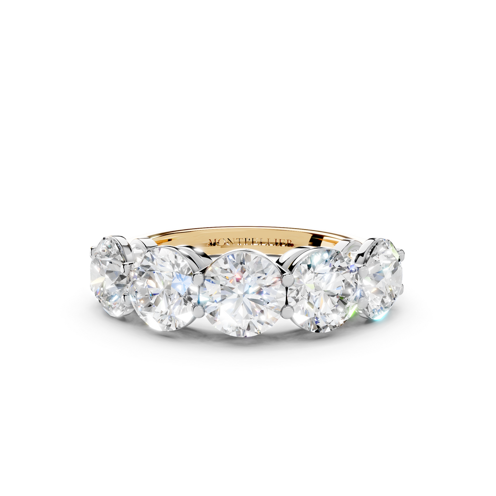 3.50ct Lab Grown 5 Stone Round Diamond Ring Platinum or 18ct Gold - The Montpellier Classic 5 Stone Ring