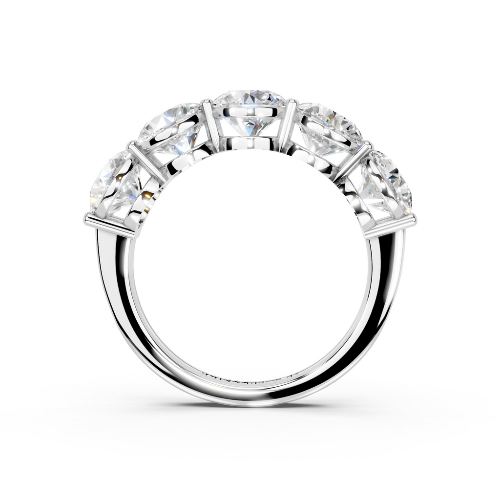 3.50ct Lab Grown 5 Stone Round Diamond Ring Platinum or 18ct Gold - The Montpellier Classic 5 Stone Ring