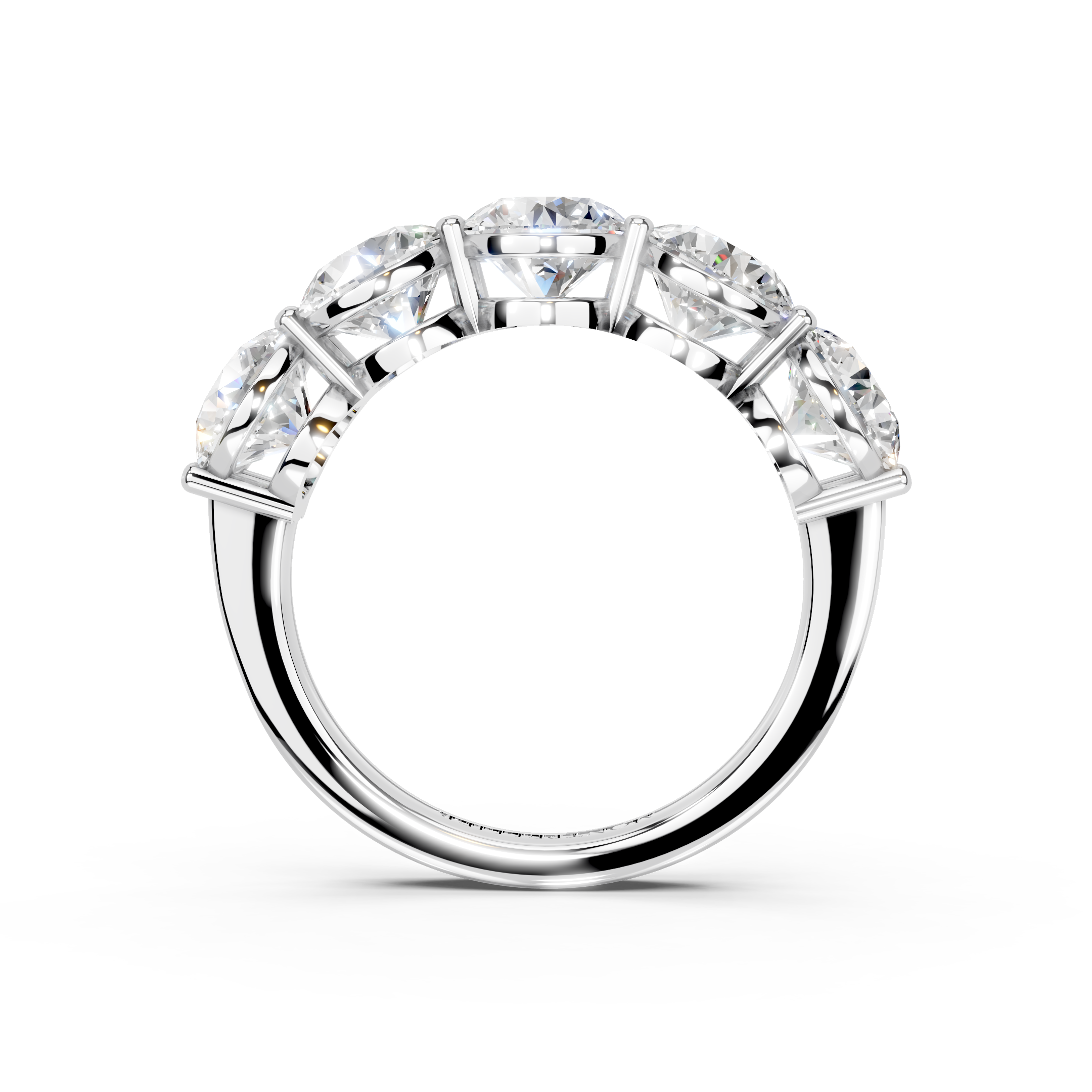 3.50ct Lab Grown 5 Stone Round Diamond Ring Platinum or 18ct Gold - The Montpellier Classic 5 Stone Ring