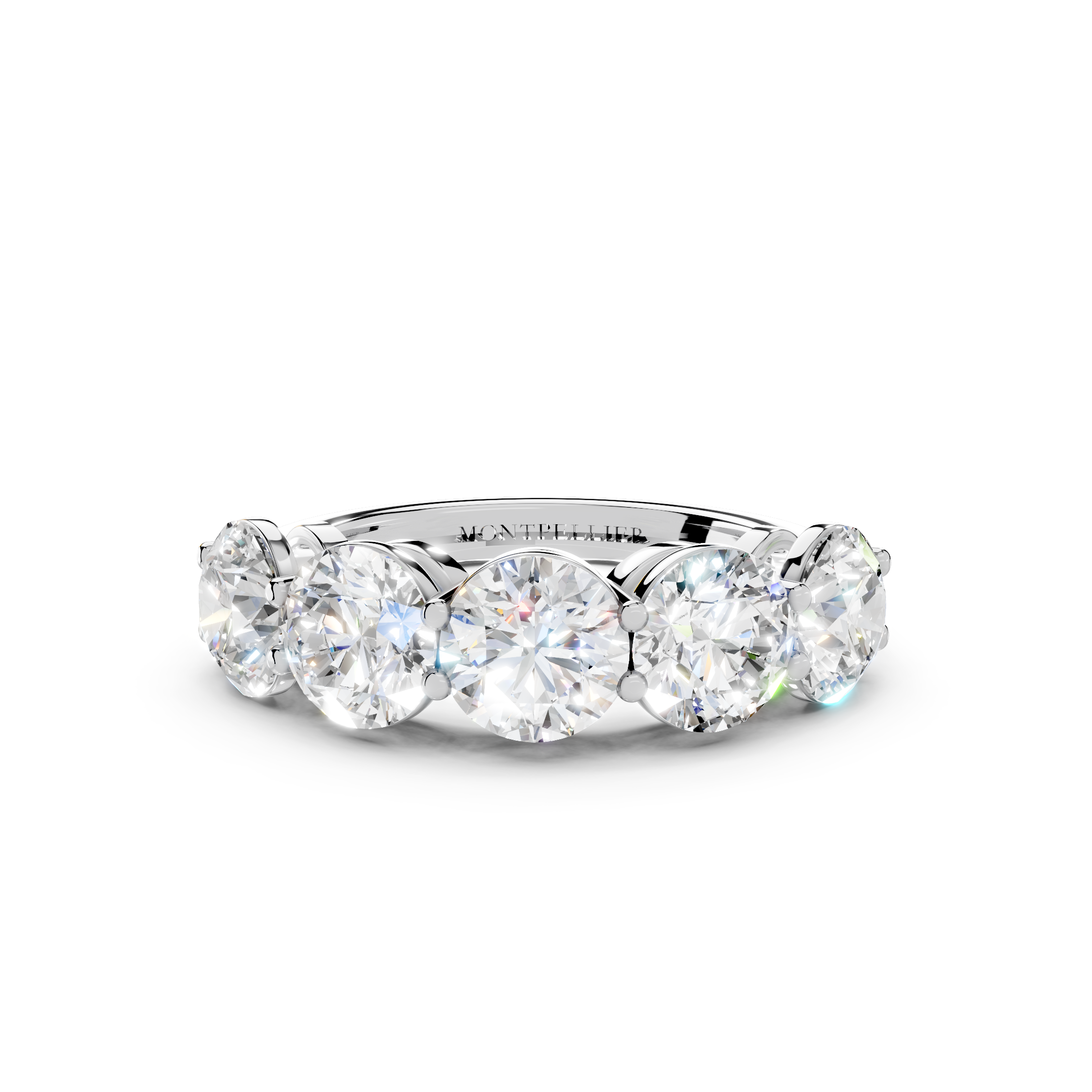 3.50ct Lab Grown 5 Stone Round Diamond Ring Platinum or 18ct Gold - The Montpellier Classic 5 Stone Ring