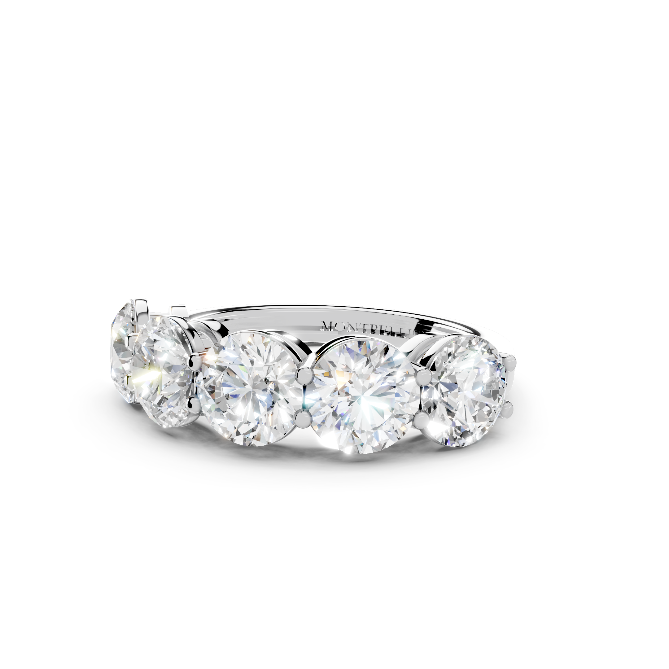 3.50ct Lab Grown 5 Stone Round Diamond Ring Platinum or 18ct Gold - The Montpellier Classic 5 Stone Ring