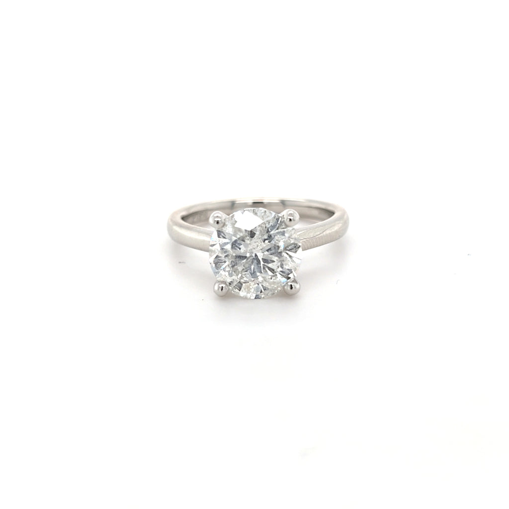 3.00ct H/I1 Round Brilliant Cut Diamond Solitaire Set in Platinum