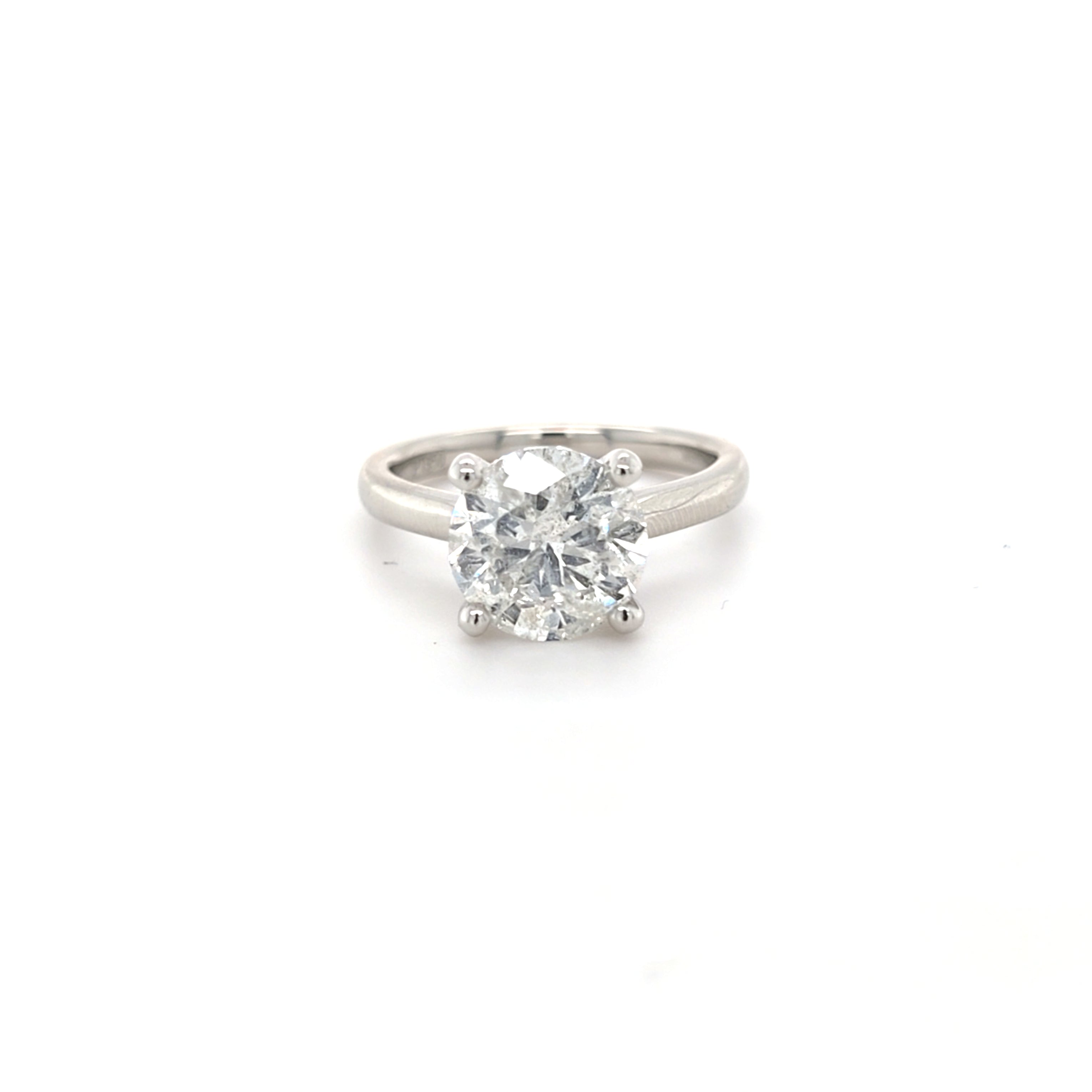 3.00ct H/I1 Round Brilliant Cut Diamond Solitaire Set in Platinum