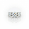 3.54ct F/VS1 Round Brilliant Cut LAB Diamond 3 Stone Ring Set in White Gold