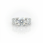 3.54ct F/VS1 Round Brilliant Cut LAB Diamond 3 Stone Ring Set in White Gold