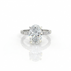 3ct Oval Lab Diamond Ring Set In Platinum