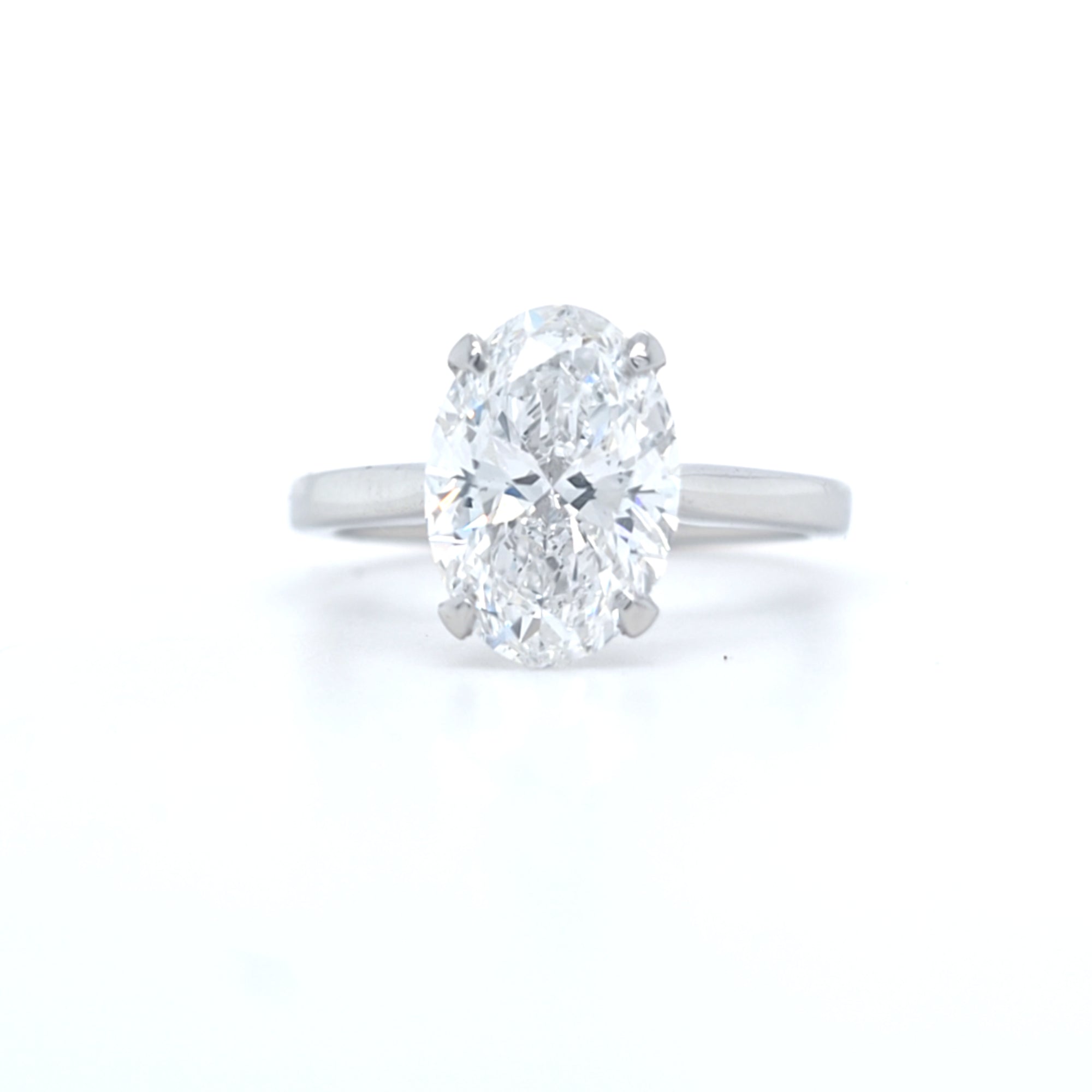 3ct Oval Lab Diamond Ring set in Platinum
