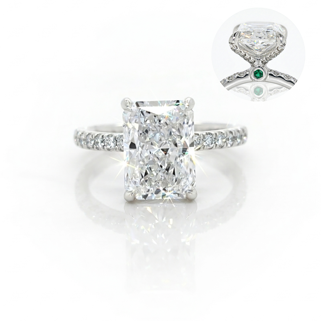 3ct_Radiant_cut_lab_diamond_ring_set_in_platinum_emerald