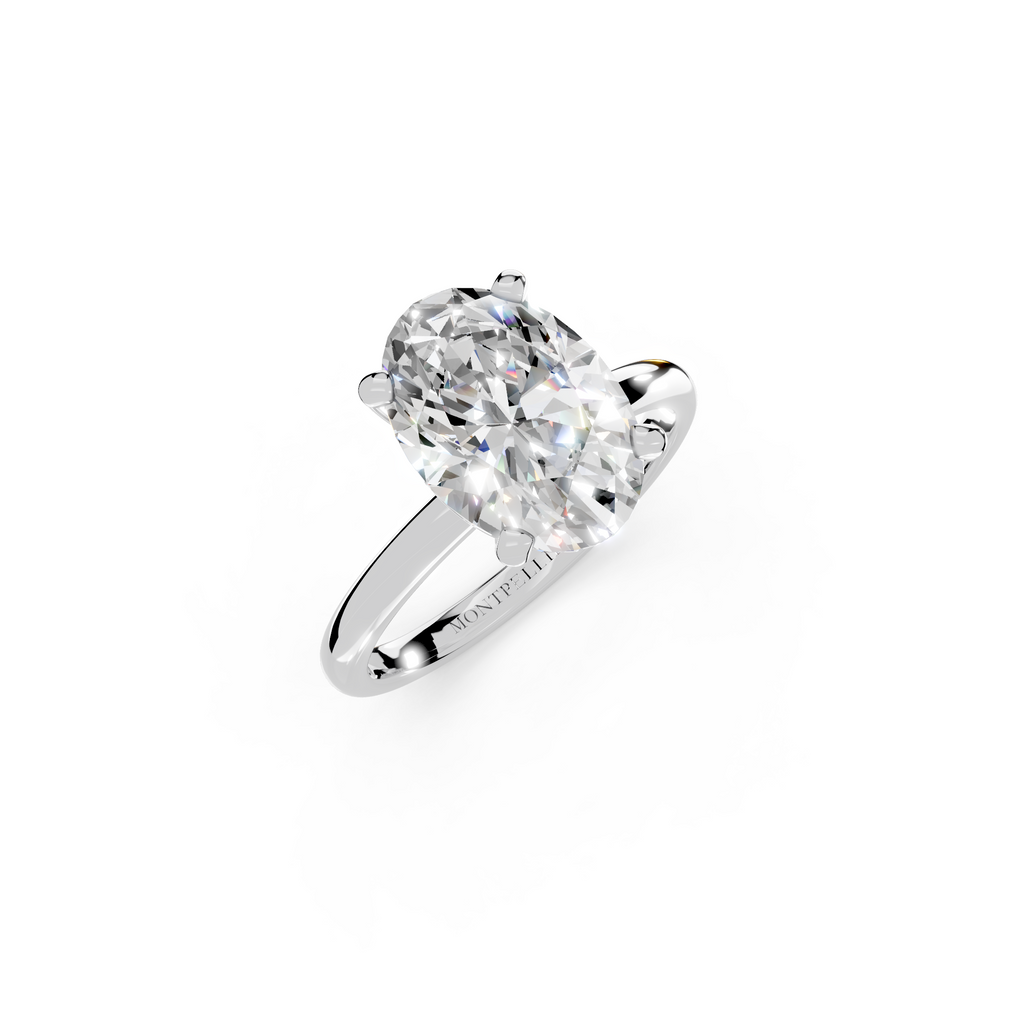 IGI 3.00ct Lab Grown Oval Diamond Solitaire Engagement Ring Platinum or 18ct Gold - The Montpellier Classic Oval