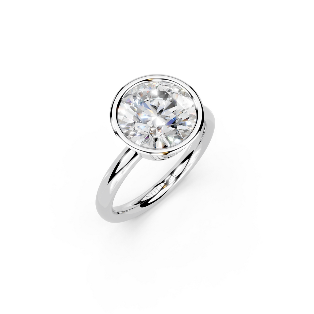 IGI 3.00ct Lab Grown Round Bezel Set Diamond Solitaire Engagement Ring Platinum or 18ct Gold