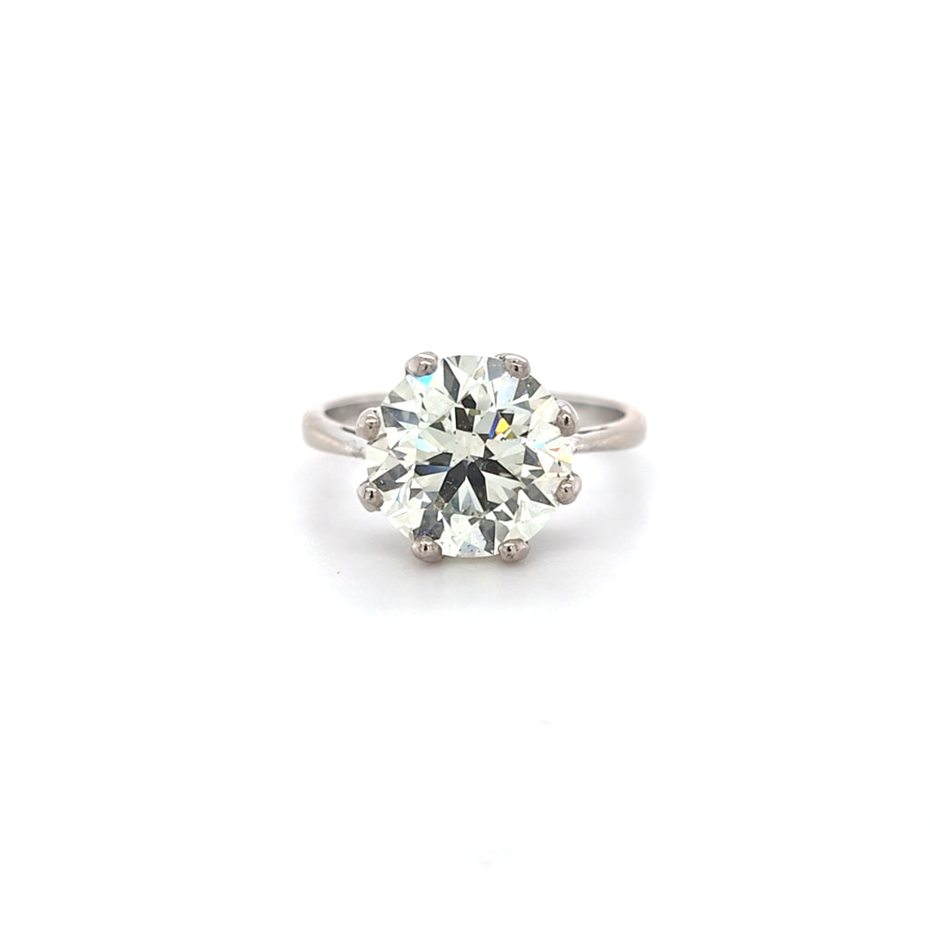 4.02ct M/SI1 Round Brilliant Cut Diamond Solitaire Set in 18ct White Gold