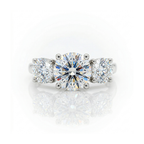 4.63ct F/VS1 Round Brilliant Cut LAB Diamond 3 Stone Ring Set in White Gold