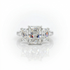 4.92ct G/SI1 Radiant Cut LAB Diamond 3 Stone Ring Set in White Gold