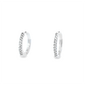 18ct White Gold Diamond Huggie Earrings - Montpellier Jewellers