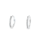 18ct White Gold Diamond Huggie Earrings