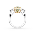 GIA 4.52ct Cushion Cut Fancy Intense Yellow Diamond Ring