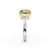 GIA 4.52ct Cushion Cut Fancy Intense Yellow Diamond Ring