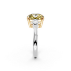 GIA 4.52ct Cushion Cut Fancy Intense Yellow Diamond Ring