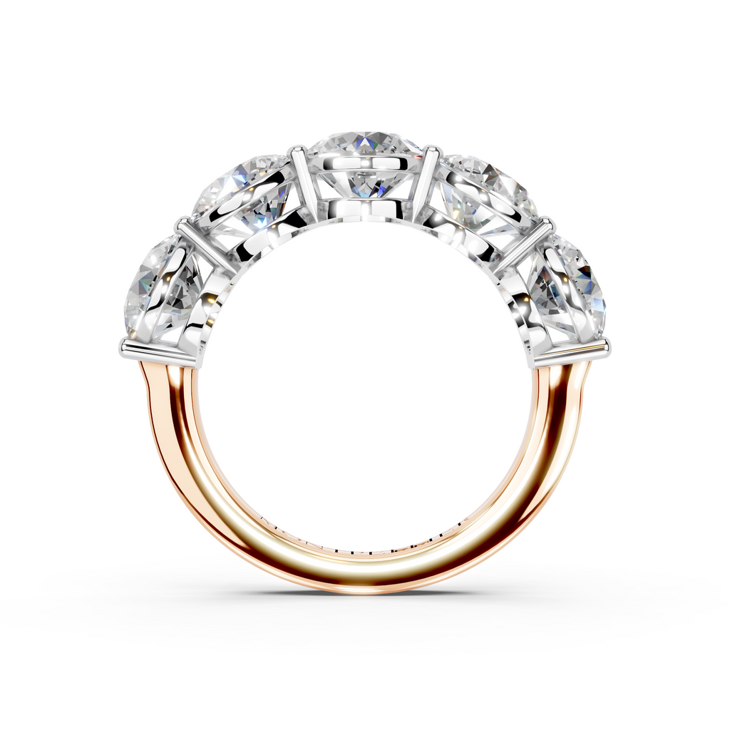 5.00ct Lab Grown 5 Stone Round Diamond Ring Platinum or 18ct Gold - The Montpellier Classic 5 Stone Ring