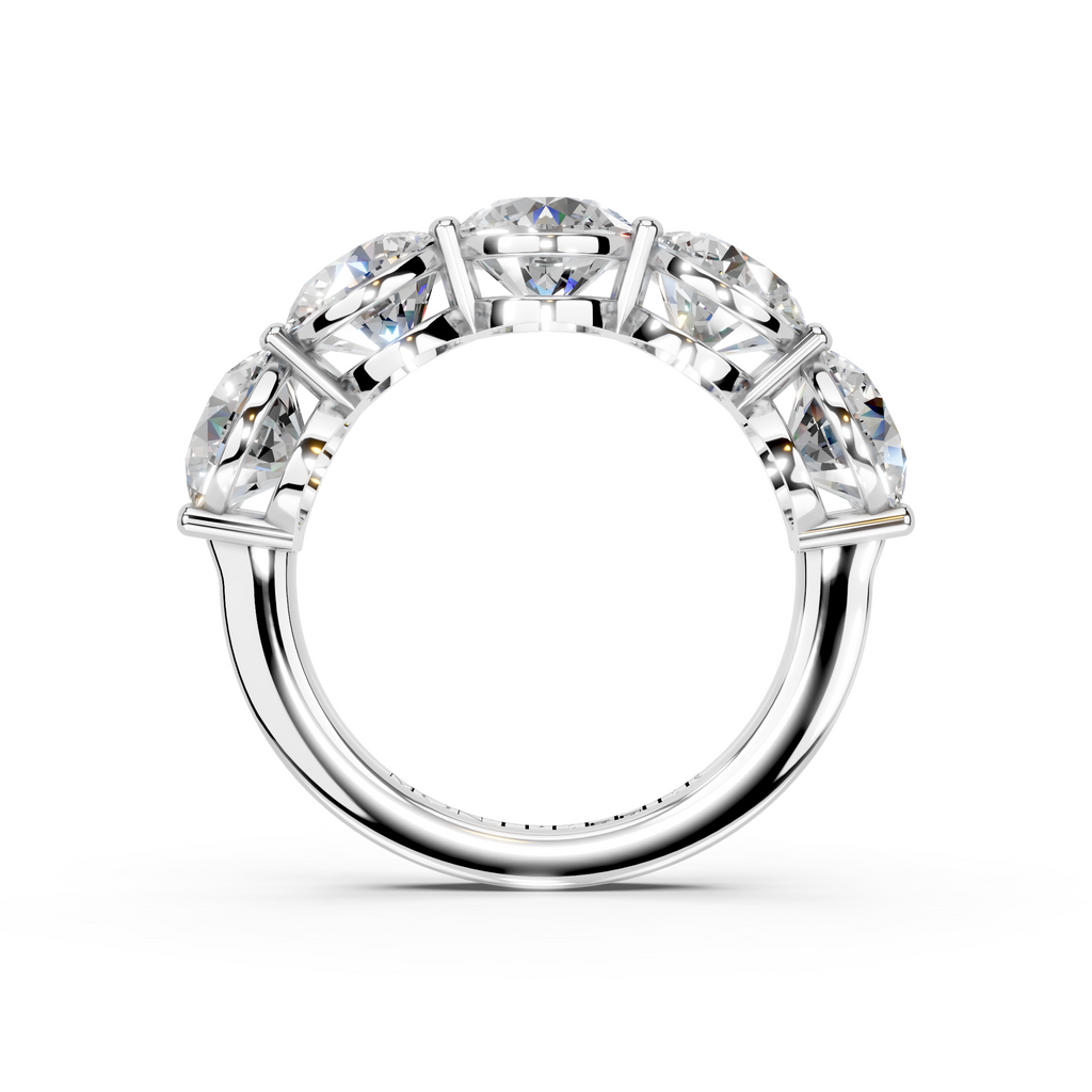 5.00ct Lab Grown 5 Stone Round Diamond Ring Platinum or 18ct Gold - The Montpellier Classic 5 Stone Ring