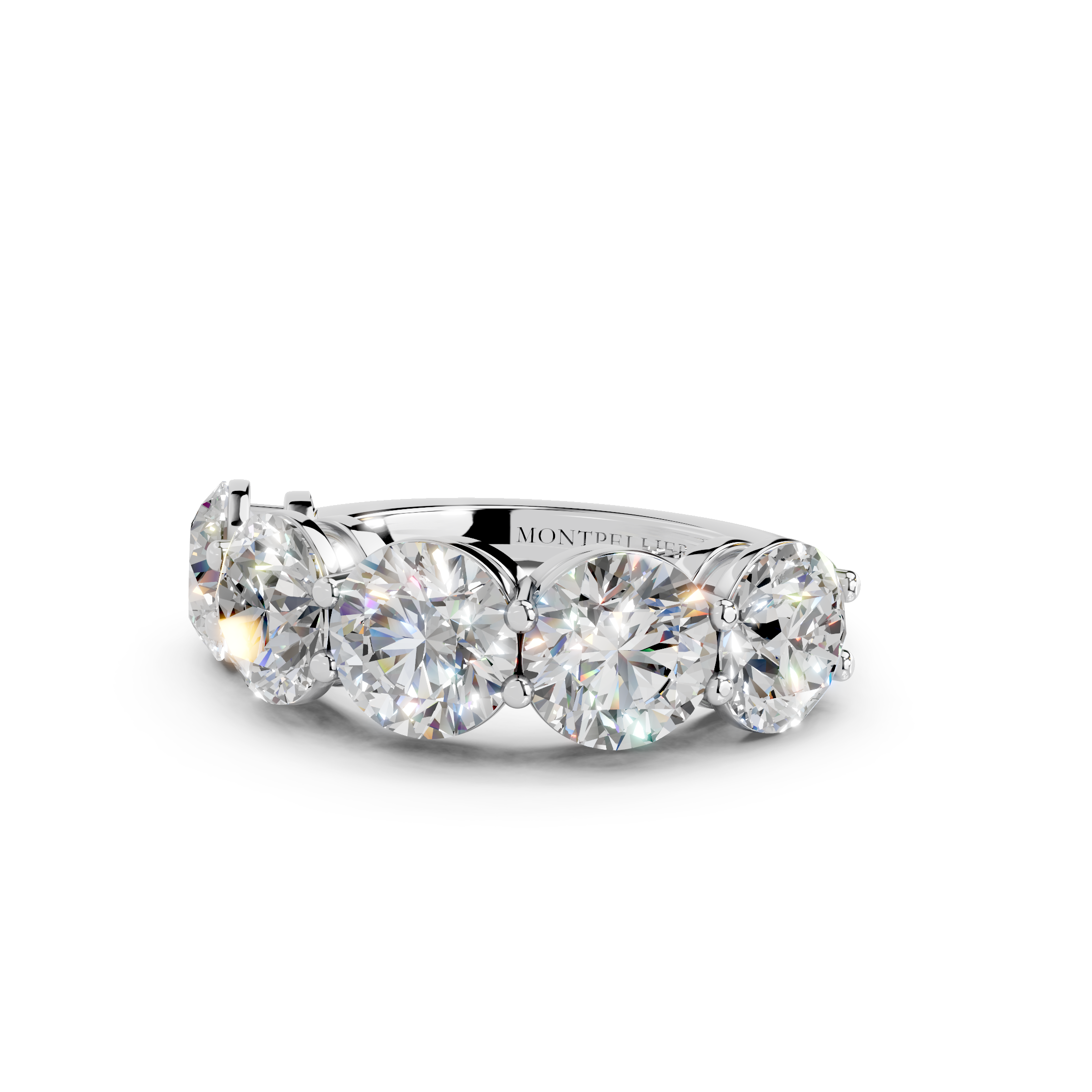 5.00ct Lab Grown 5 Stone Round Diamond Ring Platinum or 18ct Gold - The Montpellier Classic 5 Stone Ring