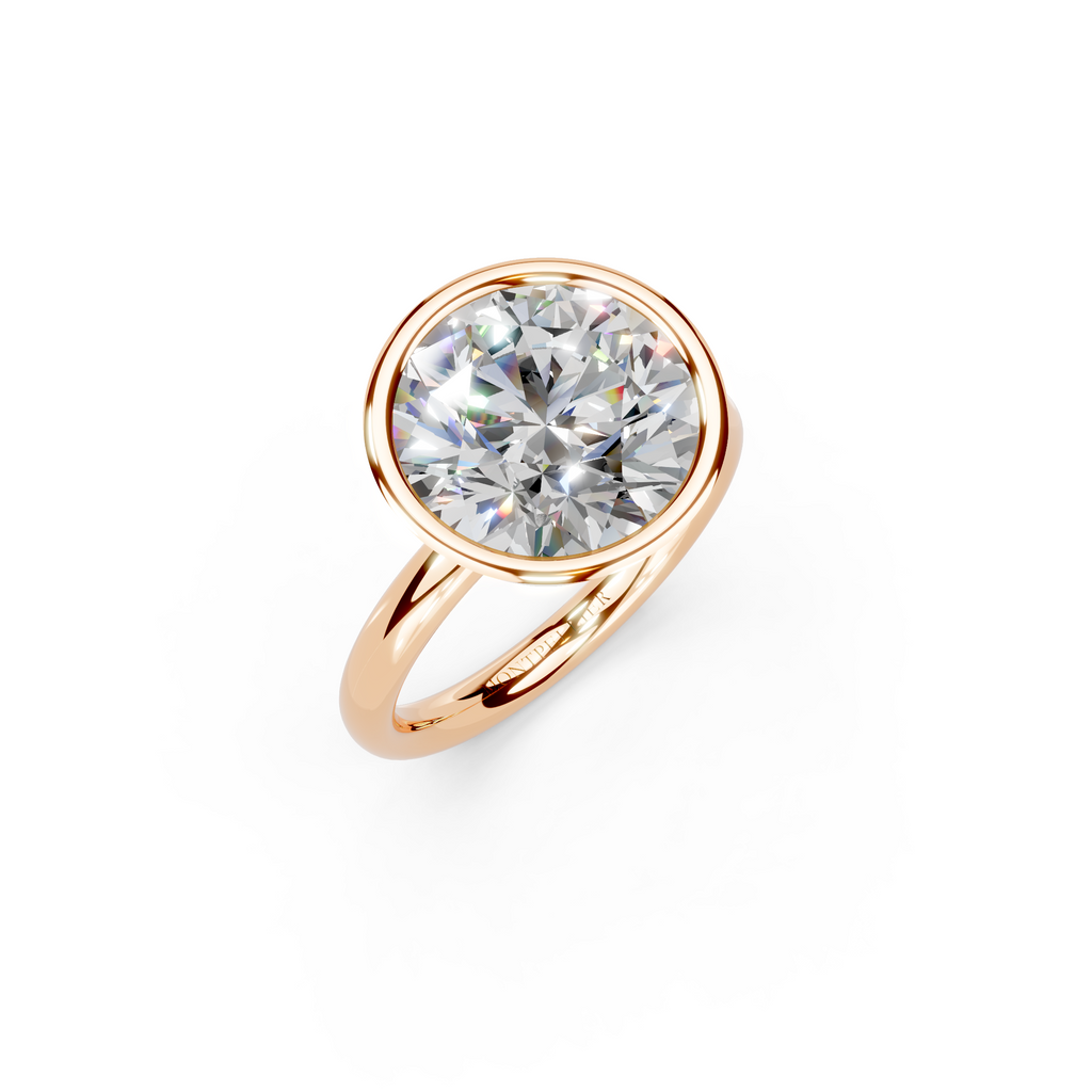 IGI 5.00ct Lab Grown Round Bezel Set Diamond Solitaire Engagement Ring Platinum or 18ct Gold
