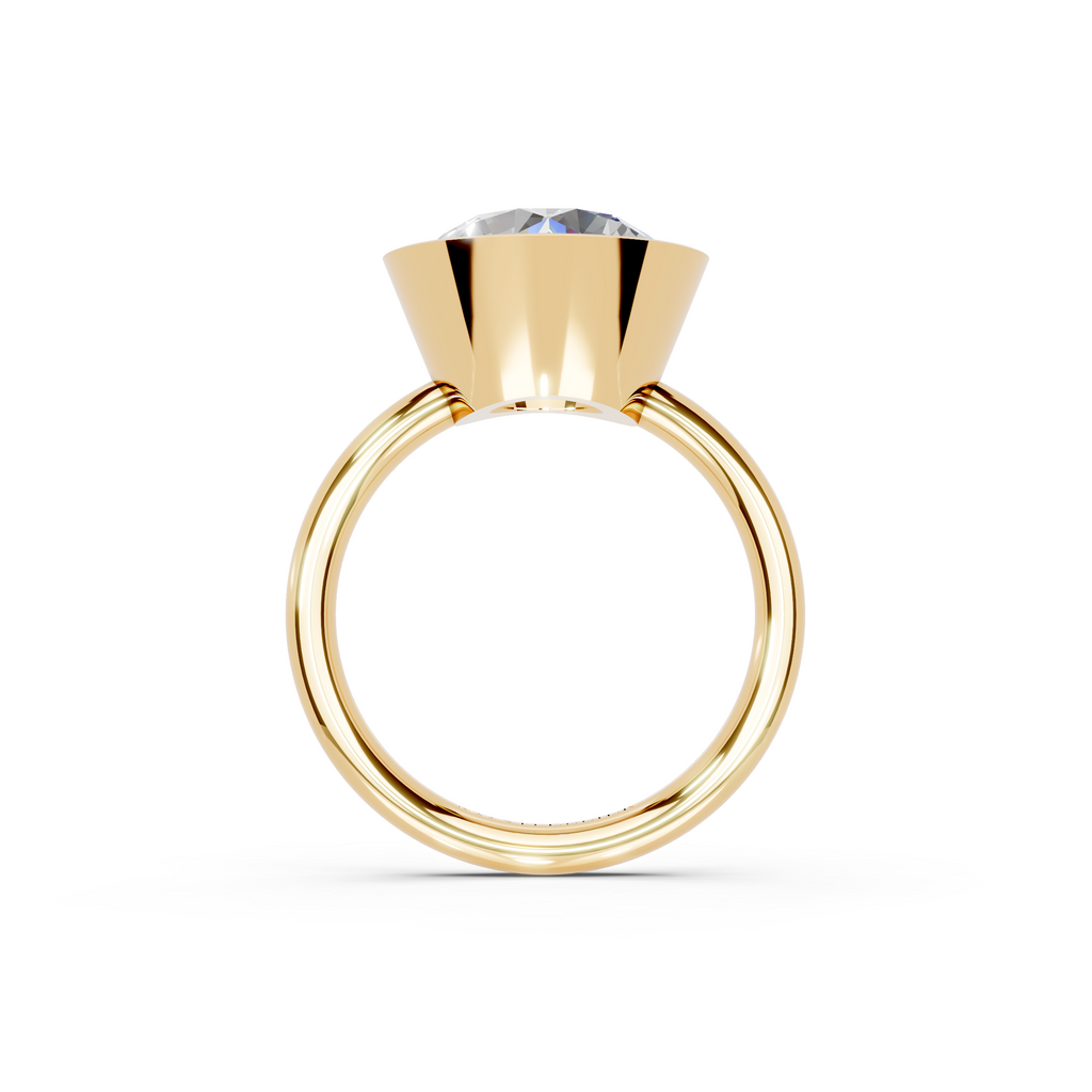 IGI 5.00ct Lab Grown Round Bezel Set Diamond Solitaire Engagement Ring Platinum or 18ct Gold