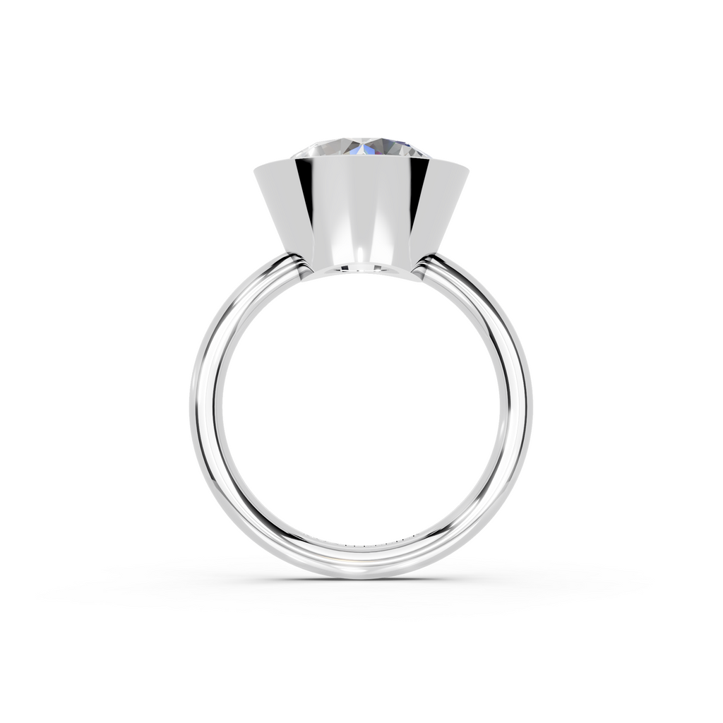 IGI 5.00ct Lab Grown Round Bezel Set Diamond Solitaire Engagement Ring Platinum or 18ct Gold