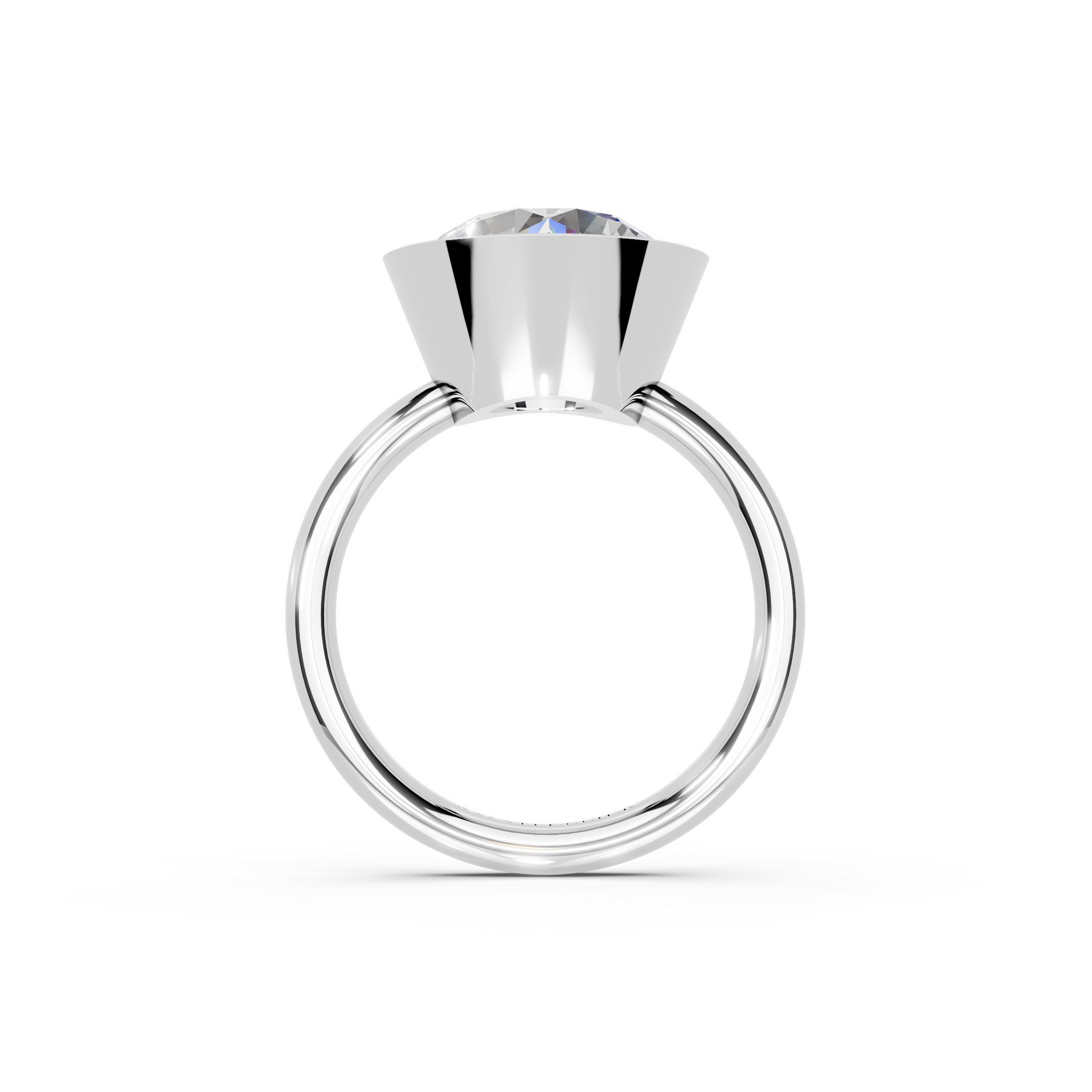 IGI 5.00ct Lab Grown Round Bezel Set Diamond Solitaire Engagement Ring Platinum or 18ct Gold