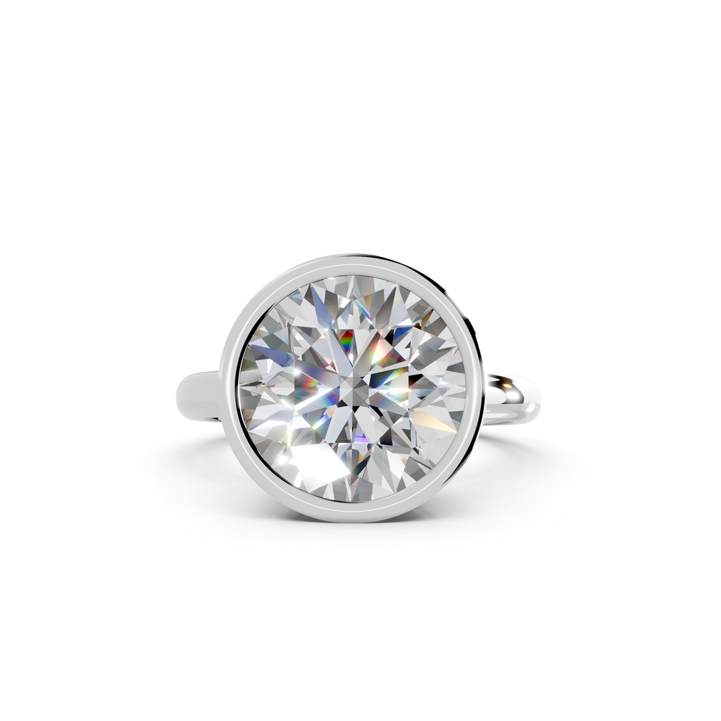 IGI 5.00ct Lab Grown Round Bezel Set Diamond Solitaire Engagement Ring Platinum or 18ct Gold
