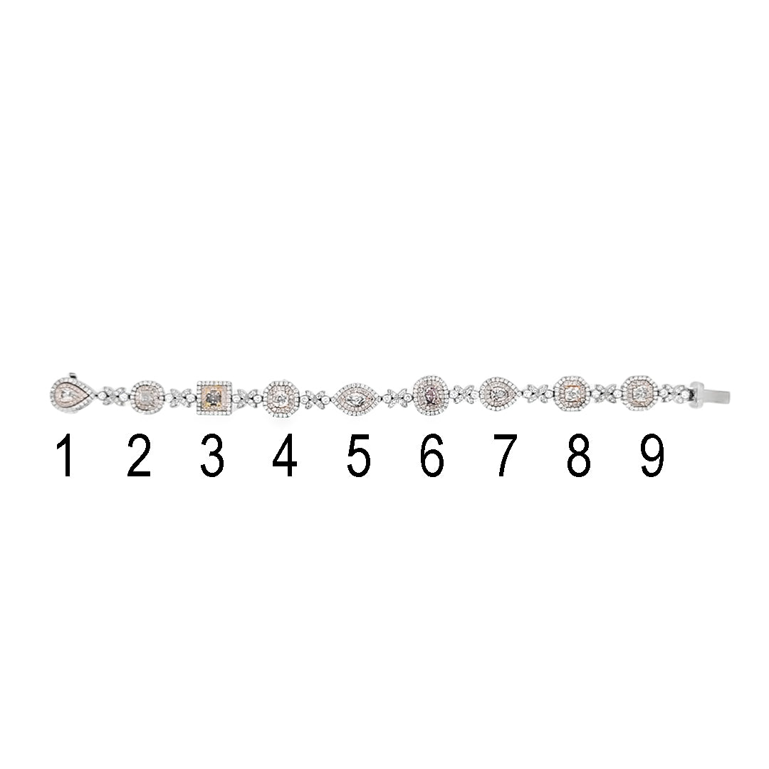 GIA Fancy Pink Diamond Bracelet Set in 18ct White Gold