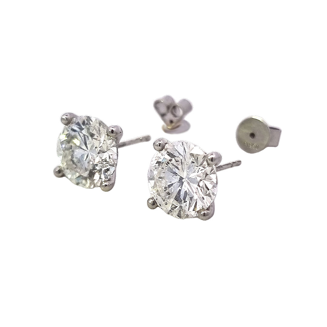 10.03ct Diamond Stud Earrings Set In Platinum - Montpellier Jewellers