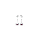 Ruby & Diamond Halo Earrings Set In 18ct White Gold