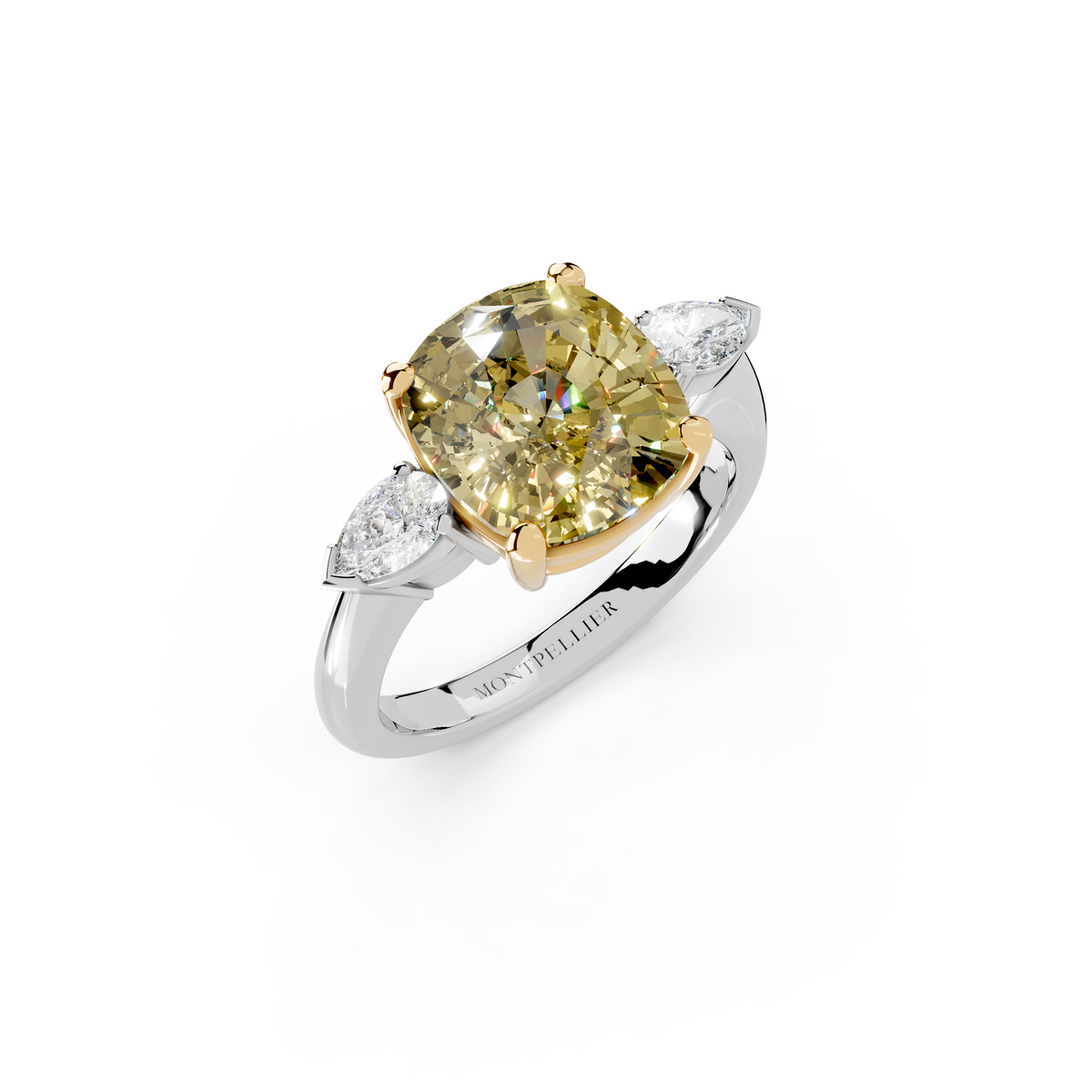 GIA 4.52ct Fancy Intense Yellow Diamond Ring