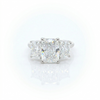 3.59ct D/VS1 Radiant Cut LAB Diamond 3 Stone Ring Set in White Gold - Montpellier Jewellers
