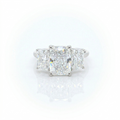 3.59ct D/VS1 Radiant Cut LAB Diamond 3 Stone Ring Set in White Gold - Montpellier Jewellers