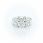 3.59ct D/VS1 Radiant Cut LAB Diamond 3 Stone Ring Set in White Gold - Montpellier Jewellers