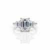 IGI 3.01ct D/VS1 Emerald Cut LAB Diamond Ring with Trapezoid Side Stones Set in Platinum